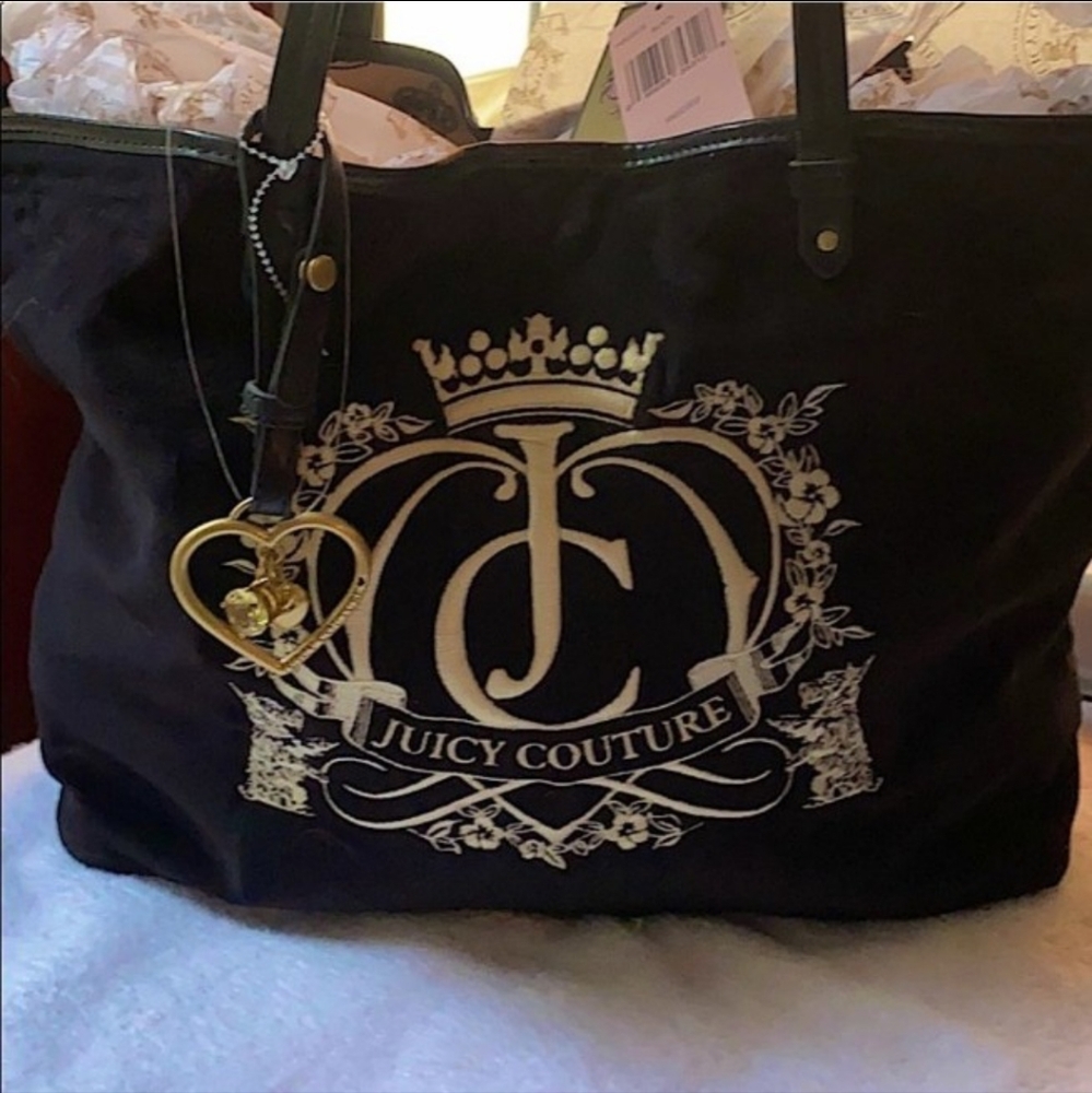 Juicy Couture Black and Gold Tote Bag